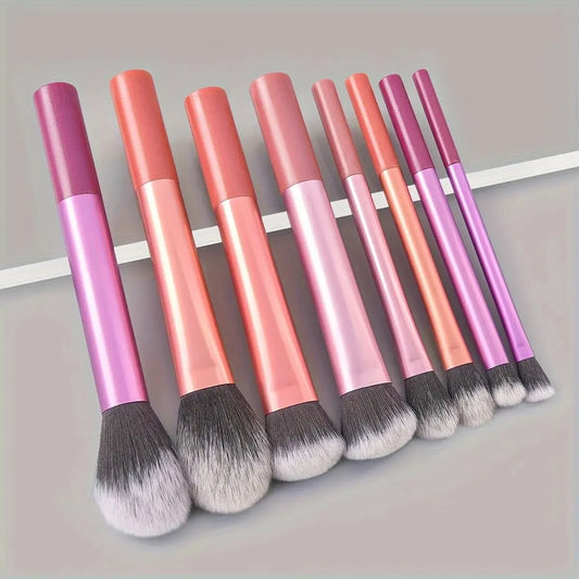 Conjunto de pincéis de maquiagem profissional Candy Color com 8 peças