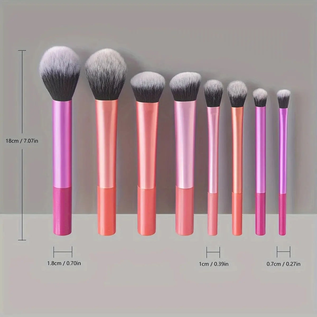 Conjunto de pincéis de maquiagem profissional Candy Color com 8 peças